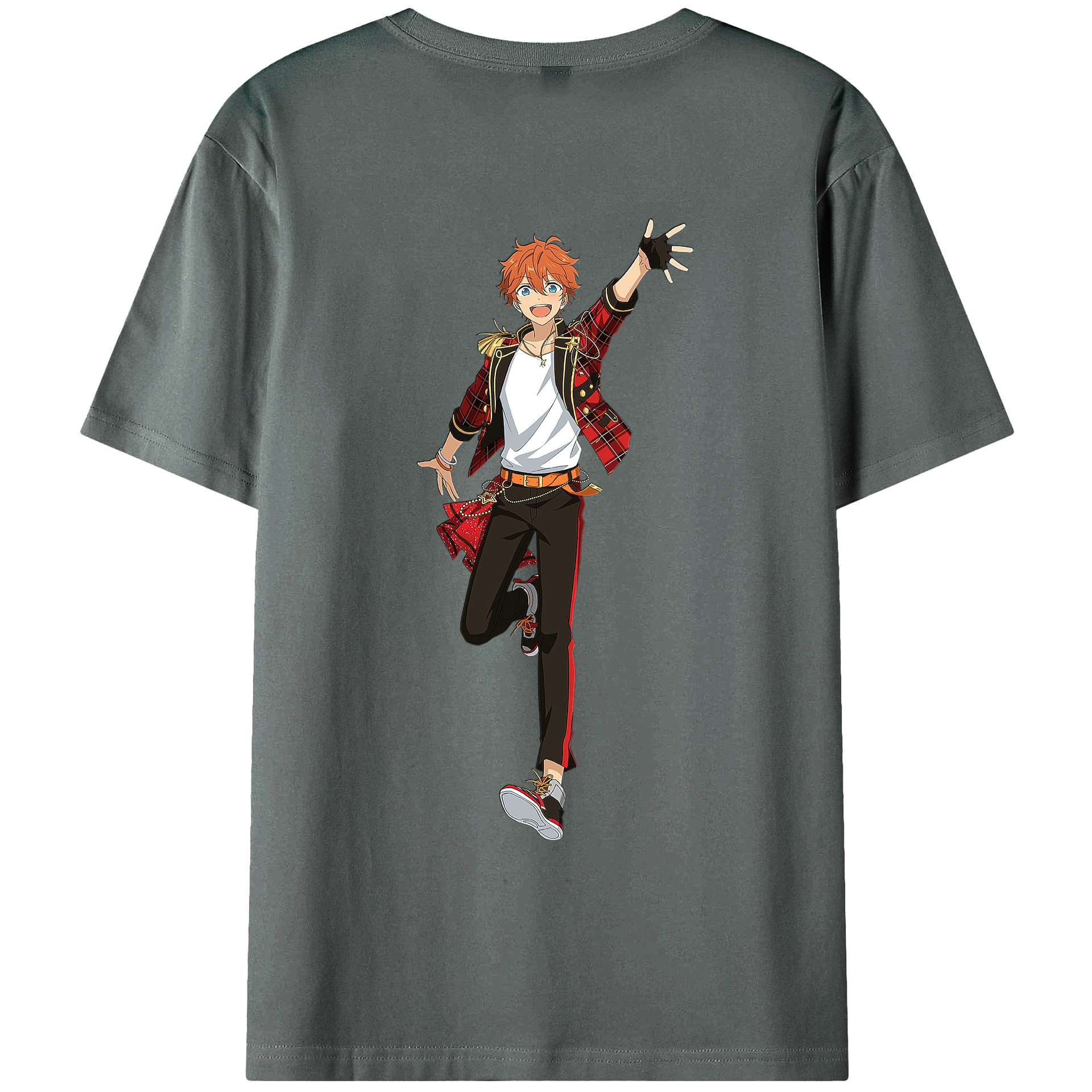 （画像用） あんさんぶるスターズ! Ensemble Stars 綿100％ メンズ半袖Tシャツ（バックプリント） 通気性